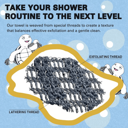 Exfoliating Antibacterial Shower Towel - Bamboo Charcoal Body Scrub Cloth - 50% OFF