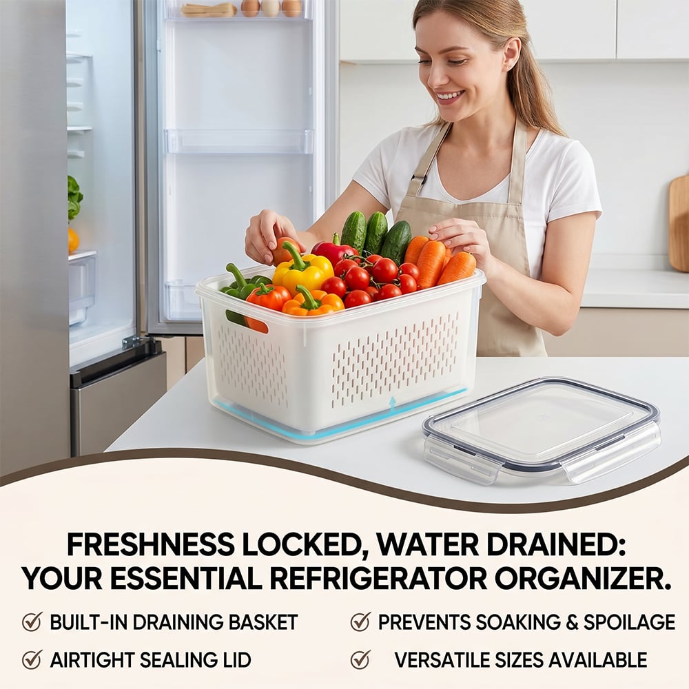 Larder™ – Double-Drain Freshness Containers for Fridge Organization + 50% OFF