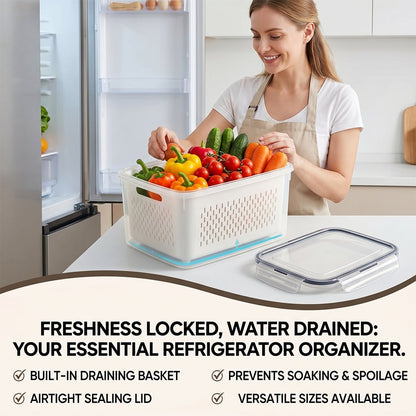Larder™ – Double-Drain Freshness Containers for Fridge Organization + 50% OFF