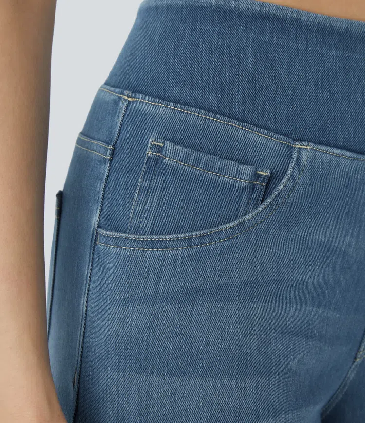 FlexiChic - Super Stretch High-Waisted Wide Leg Jeans + 50% OFF