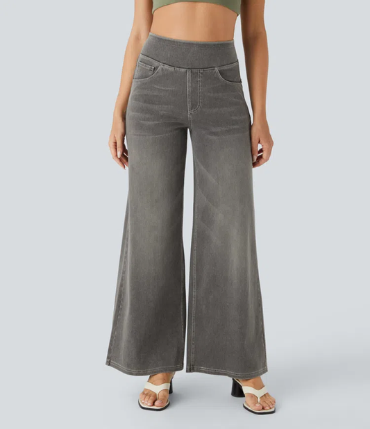 FlexiChic - Super Stretch High-Waisted Wide Leg Jeans + 50% OFF