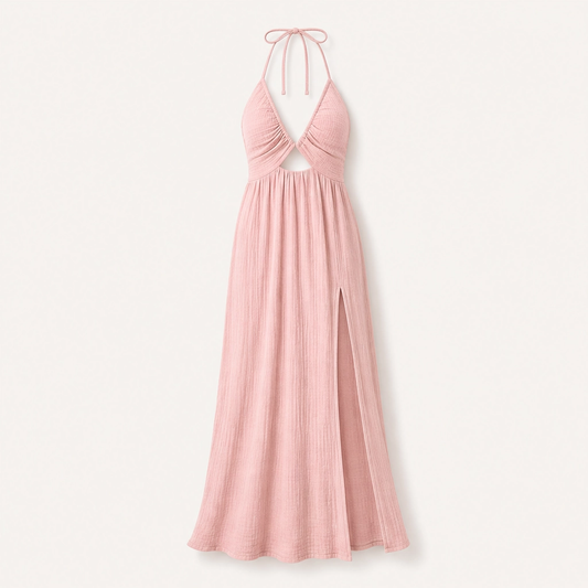 Solmara – Halter Cutout Flowy Maxi Dress + 50% OFF