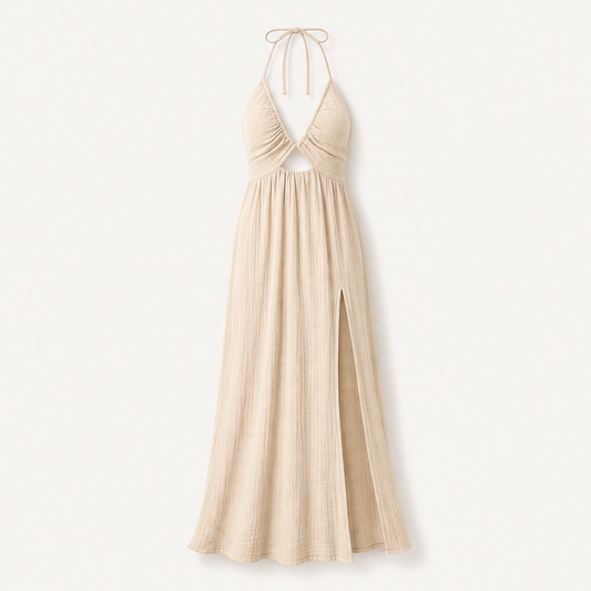 Solmara – Halter Cutout Flowy Maxi Dress + 50% OFF