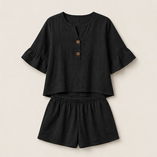 Sundale – Ruffle Sleeve Top & Shorts Two-Piece Summer Set + 50% OFF