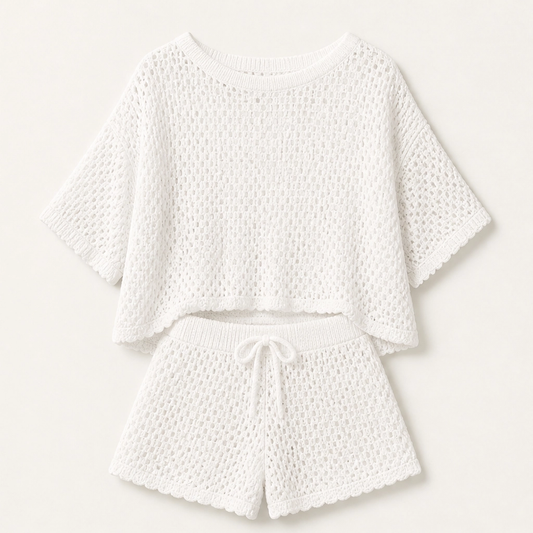 Solmara – Breezy Open-Knit Two-Piece Summer Set + 50% OFF