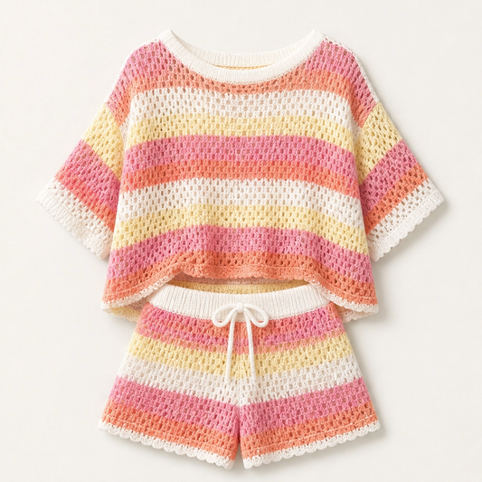 Solmara – Breezy Open-Knit Two-Piece Summer Set + 50% OFF
