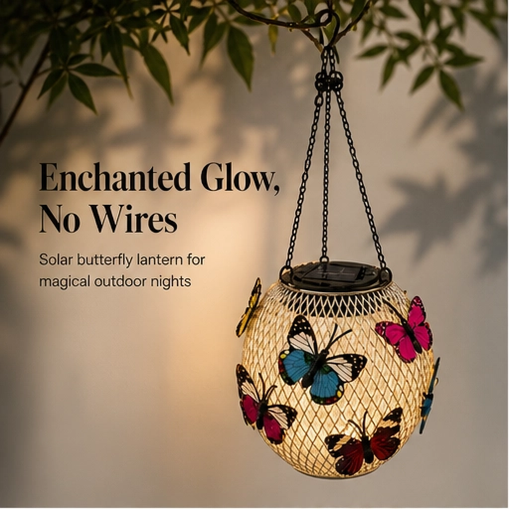 Flutterglow – Solar Butterfly Hanging Lantern for Garden & Patio + 50% OFF