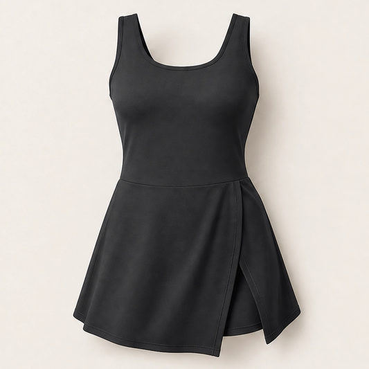 Solmara – Tummy Control Swim Dress with Built-In Shorts & Pockets + 50% OFF