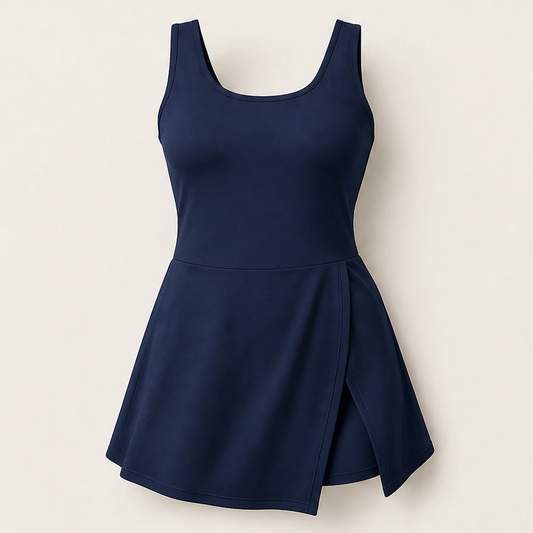 Solmara – Tummy Control Swim Dress with Built-In Shorts & Pockets + 50% OFF