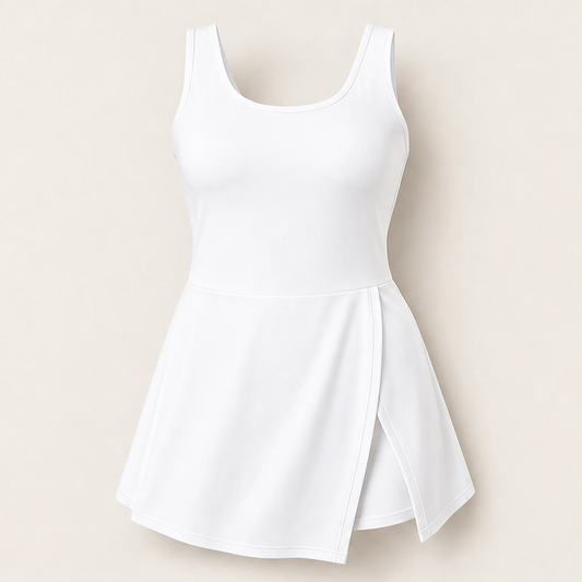 Solmara – Tummy Control Swim Dress with Built-In Shorts & Pockets + 50% OFF