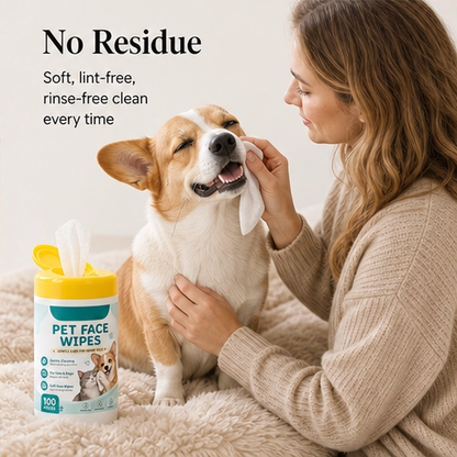 Whiskerly – Alcohol-Free Pet Face & Tear Stain Wipes for Cats & Dogs + 50% OFF