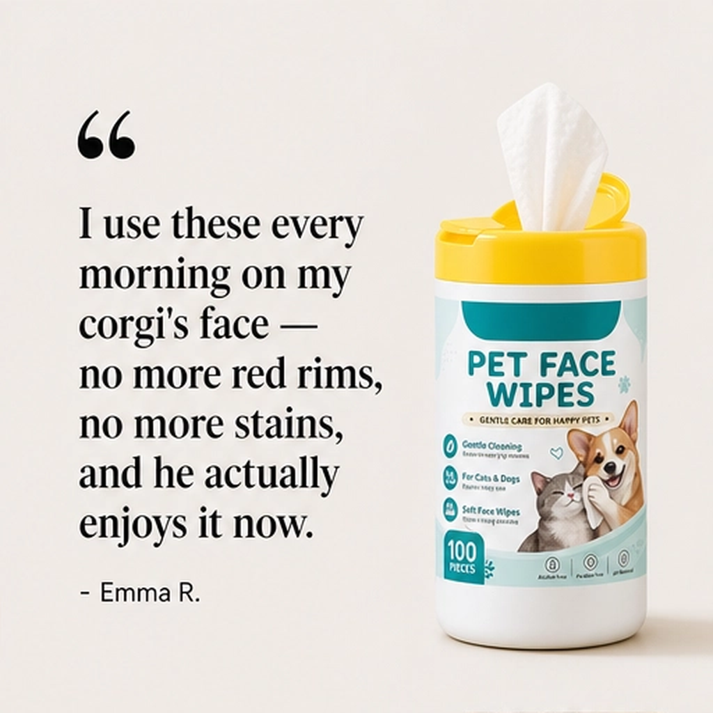 Whiskerly – Alcohol-Free Pet Face & Tear Stain Wipes for Cats & Dogs + 50% OFF