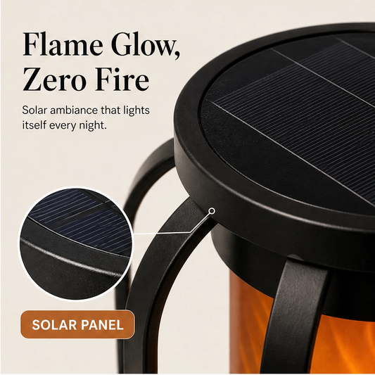 Emberwick – Solar Flickering Flame Lantern, Waterproof, No Wiring Needed + 50% OFF