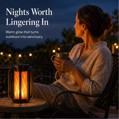 Emberwick – Solar Flickering Flame Lantern, Waterproof, No Wiring Needed + 50% OFF