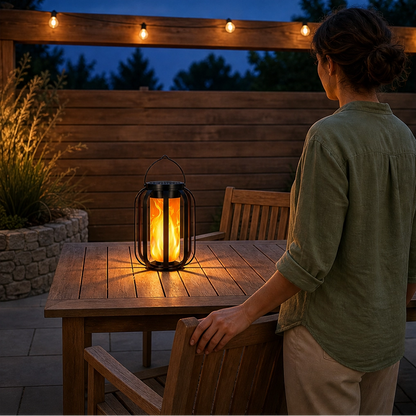 Emberwick – Solar Flickering Flame Lantern, Waterproof, No Wiring Needed + 50% OFF
