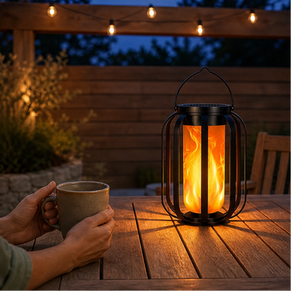 Emberwick – Solar Flickering Flame Lantern, Waterproof, No Wiring Needed + 50% OFF