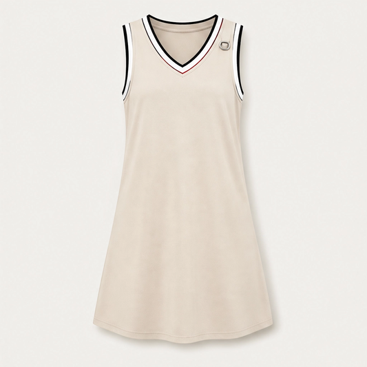 Valira – Contrast Trim Sleeveless A-Line Dress with Pockets + 50% OFF