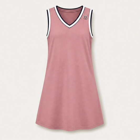Valira – Contrast Trim Sleeveless A-Line Dress with Pockets + 50% OFF
