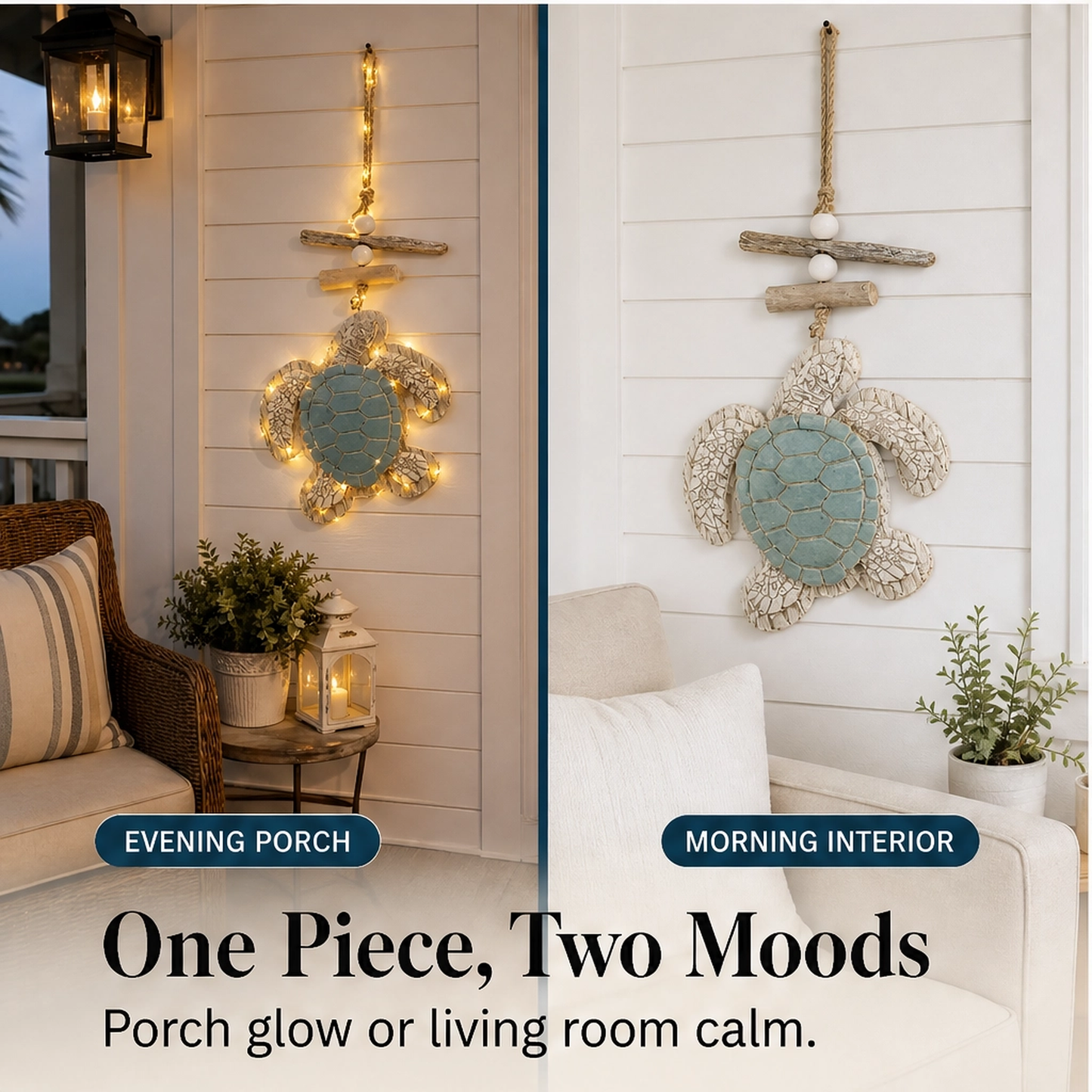 Tidewick – Lighted Sea Turtle Coastal Wall Decor with Remote & Timer + 50% OFF