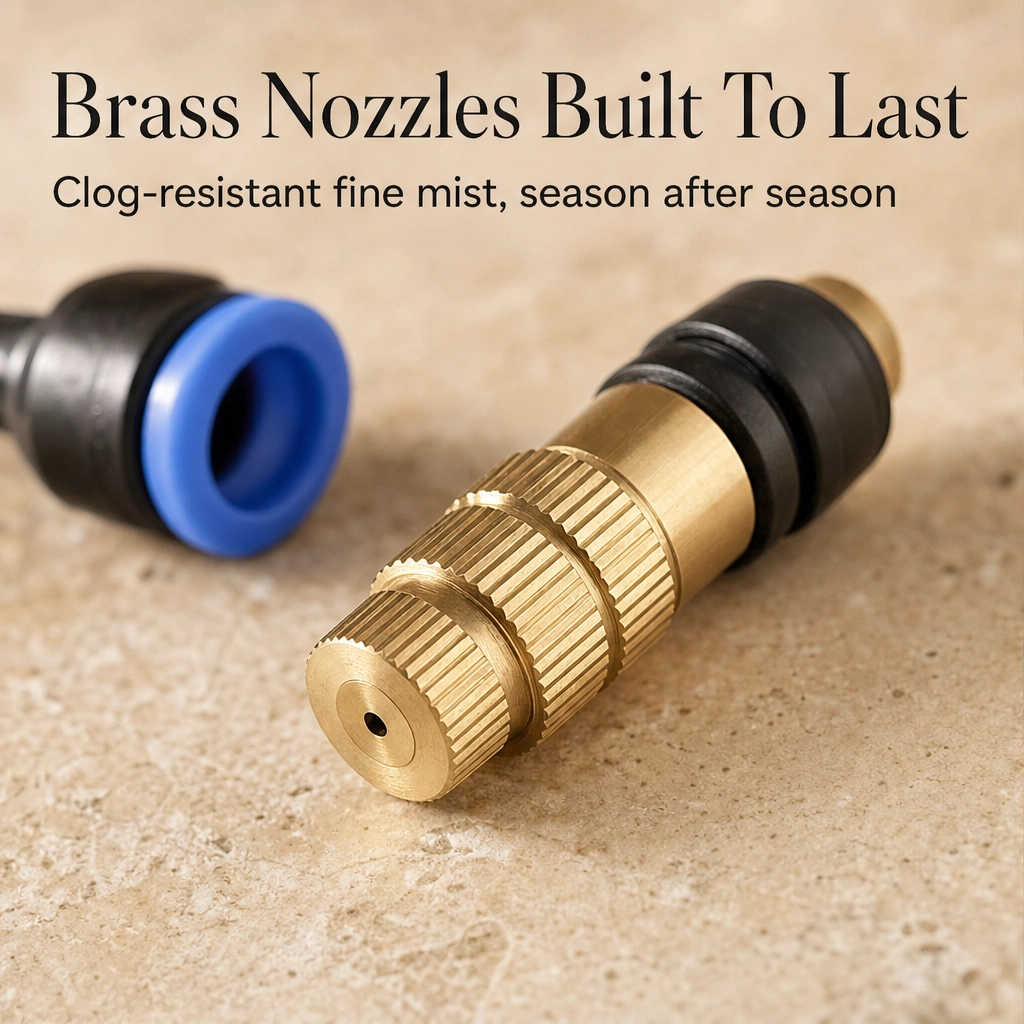 Mistwell™ – 360° Adjustable Brass Nozzle Garden Misting & Drip Irrigation System + 50% OFF