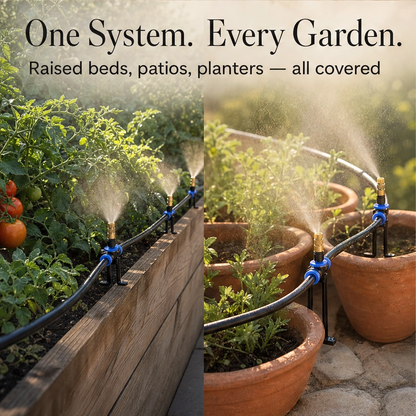 Mistwell™ – 360° Adjustable Brass Nozzle Garden Misting & Drip Irrigation System + 50% OFF