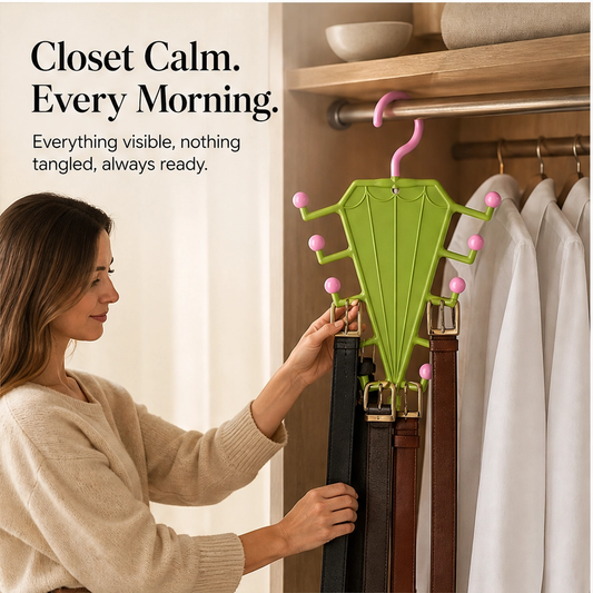 Stowcrest – Double-Sided V-Shape Closet Rack for Belts, Ties & Scarves + 50% OFF