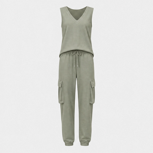 Slateline™ – Relaxed 2-Piece Tank Top & Cargo Jogger Set + 50% OFF