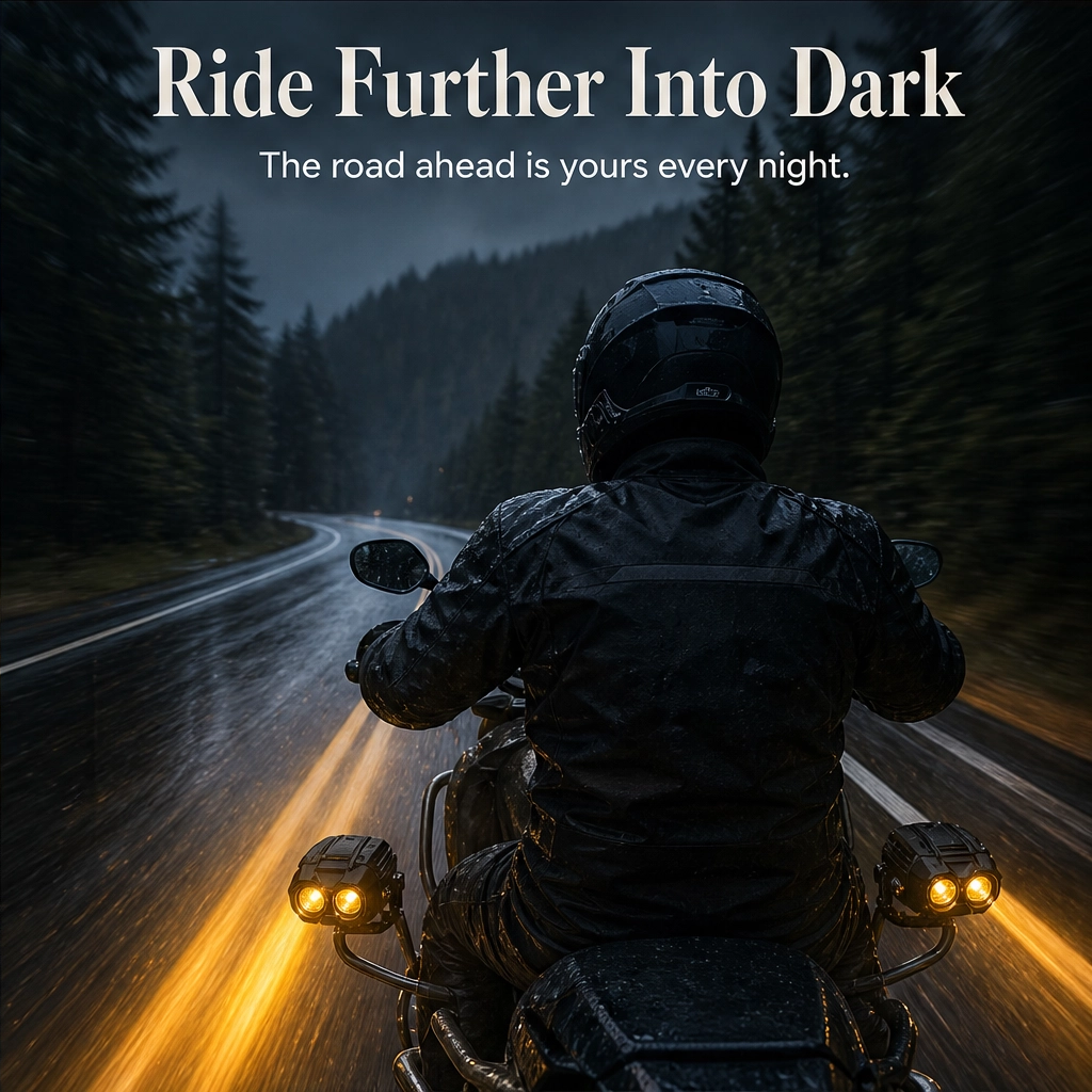 Nightforge™ – Dual-Color IP68 Waterproof LED Motorcycle Driving Lights + 50% OFF
