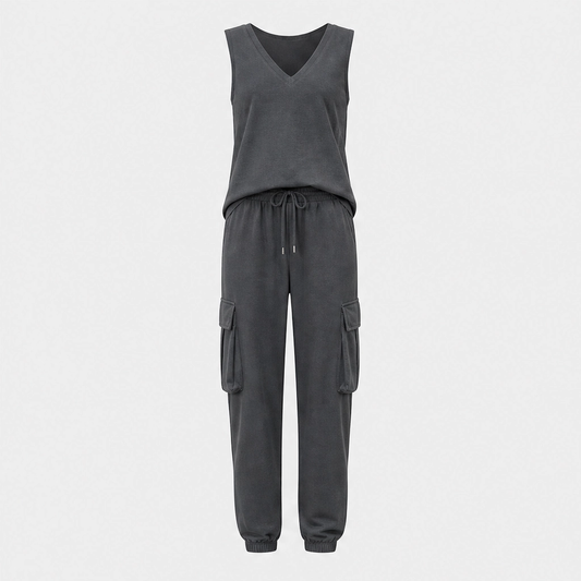 Slateline™ – Relaxed 2-Piece Tank Top & Cargo Jogger Set + 50% OFF