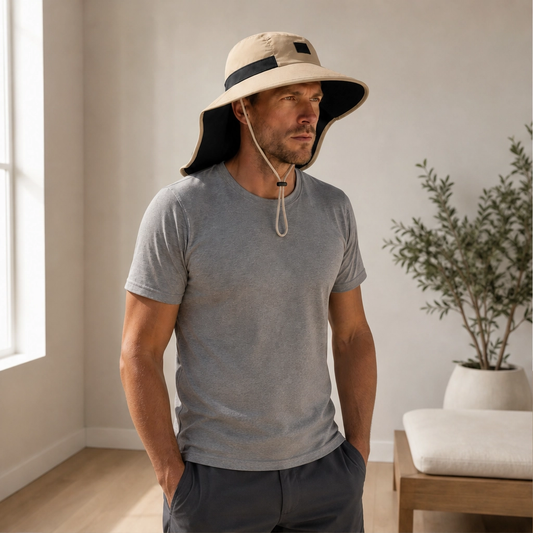 Shadecrest™ – UPF 50+ Wide Brim Sun Hat with Neck Flap & Windproof Cord + 50% OFF