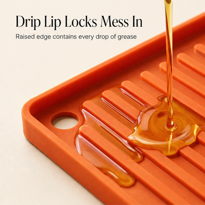 GrillNest™ – Heat-Resistant Silicone Grill Mat with Raised Drip Edge & Utensil Holder + 50% OFF