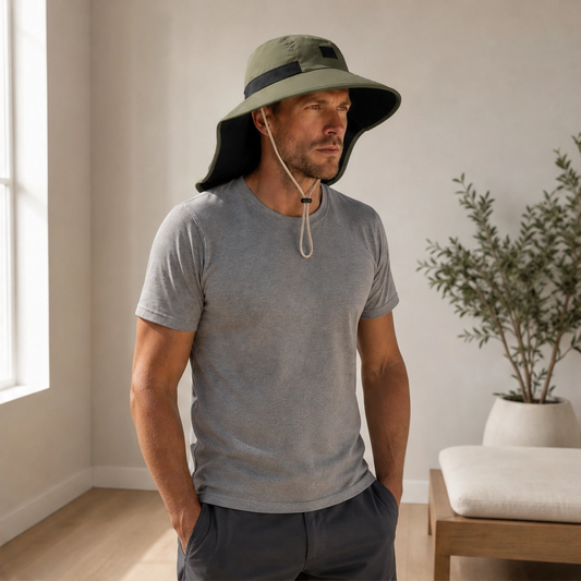 Shadecrest™ – UPF 50+ Wide Brim Sun Hat with Neck Flap & Windproof Cord + 50% OFF