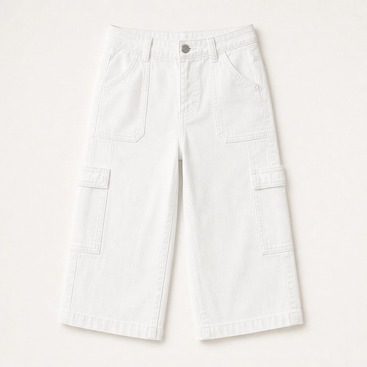 Marlowe – Barrel-Fit Cropped Denim Pants with Utility Pockets, Mid-Waist + 50% OFF