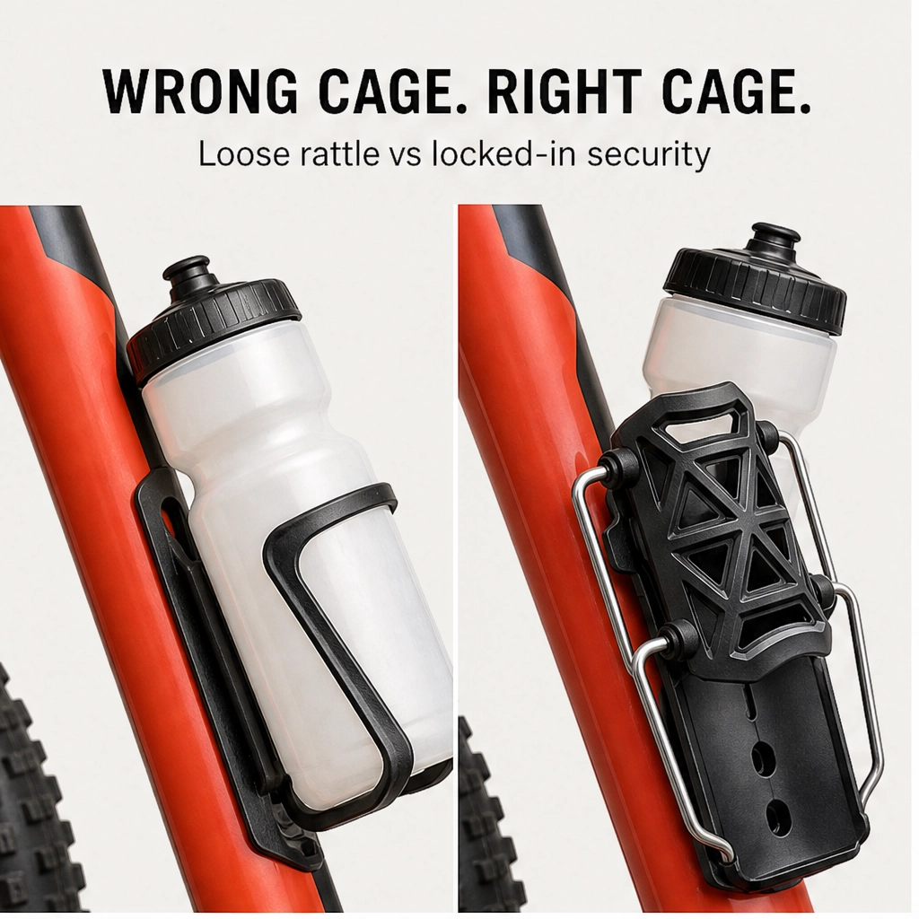 Talon™ – Universal-Fit Adaptive Bike Bottle Cage with 360° Rotation & Tool-Free Mount + 50% OFF