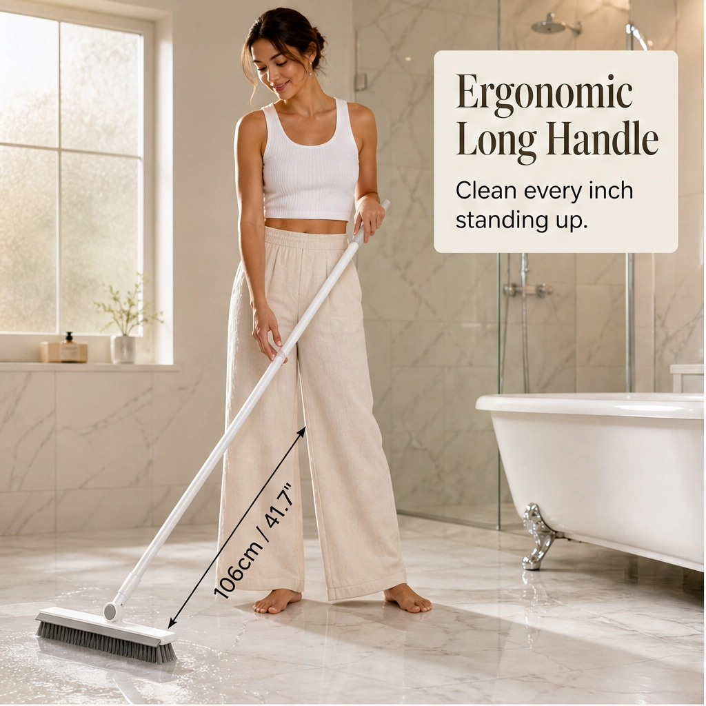 Glissen – Dual-Action Scrub & Squeegee Grout Brush with Long Pivot Handle + 50% OFF
