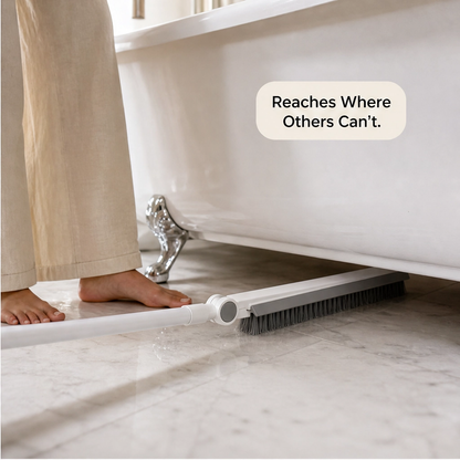 Glissen – Dual-Action Scrub & Squeegee Grout Brush with Long Pivot Handle + 50% OFF