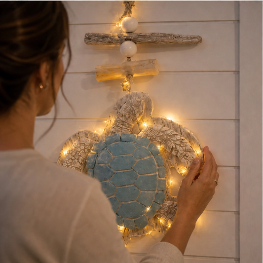 Tidewick – Lighted Sea Turtle Coastal Wall Decor with Remote & Timer + 50% OFF