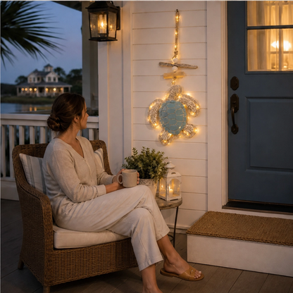 Tidewick – Lighted Sea Turtle Coastal Wall Decor with Remote & Timer + 50% OFF