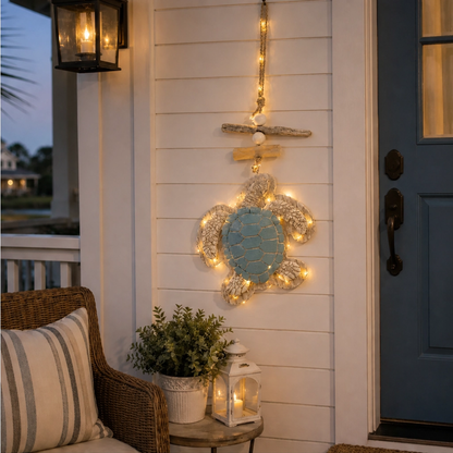 Tidewick – Lighted Sea Turtle Coastal Wall Decor with Remote & Timer + 50% OFF