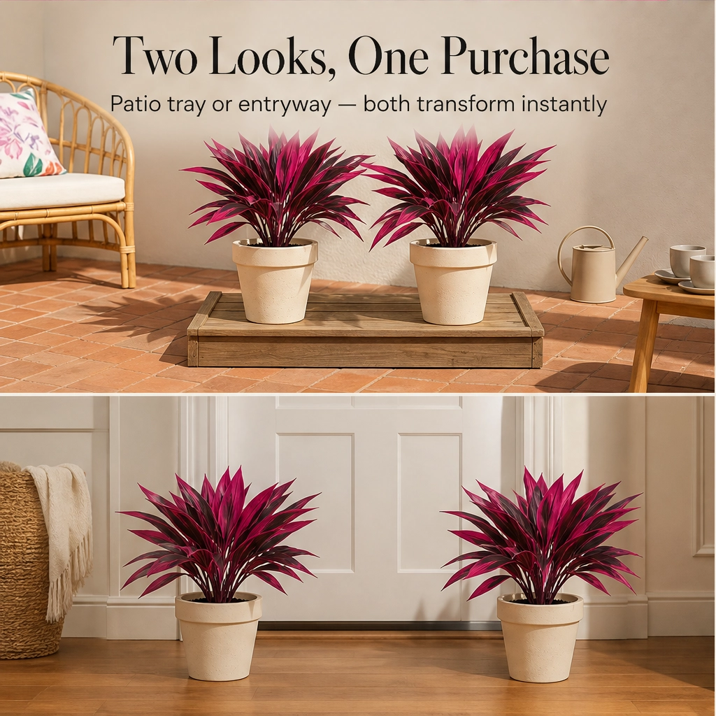 Briar & Bloom™ – Vibrant Pink & Purple Faux Boston Fern Plants + 50% OFF