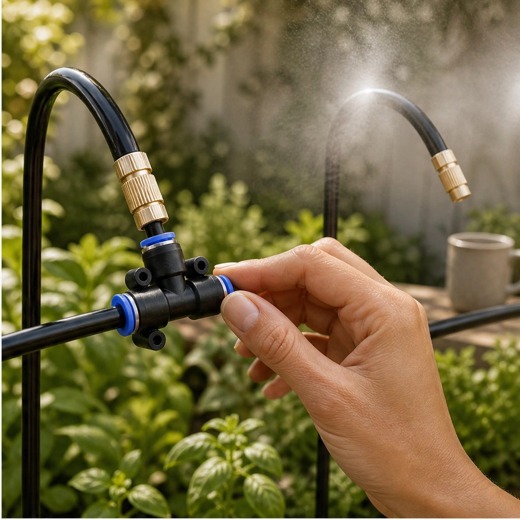 Mistwell™ – 360° Adjustable Brass Nozzle Garden Misting & Drip Irrigation System + 50% OFF