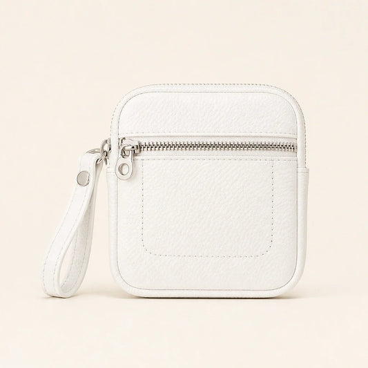 Pebblewick – Genuine Leather Mini Wallet with Double Zip & Keyring + 50% OFF