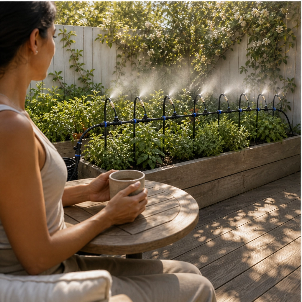 Mistwell™ – 360° Adjustable Brass Nozzle Garden Misting & Drip Irrigation System + 50% OFF