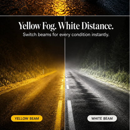 Nightforge™ – Dual-Color IP68 Waterproof LED Motorcycle Driving Lights + 50% OFF