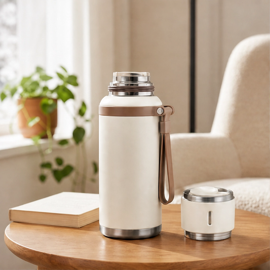 Frostvik™ – 316 Steel Vacuum-Insulated Bottle with Dual-Purpose Lidded Cup + 50% OFF