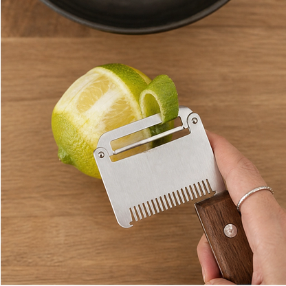 Hearthen™ – 3-in-1 Stainless Steel Scallion Shredder, Peeler & Bottle Opener with Wood Handle + 50% OFF