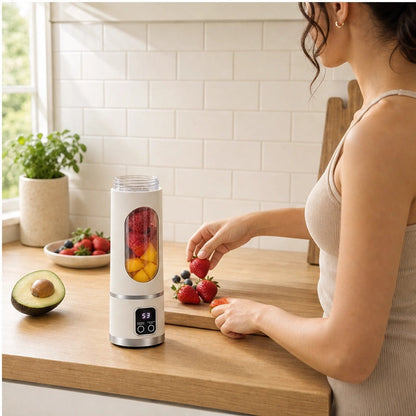 Pulsewell™ – Portable 500ml USB-C Blender with 12-Blade Power & Digital Battery Display + 50% OFF