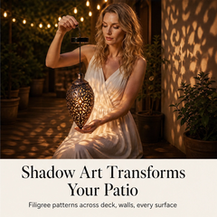 Duskwell – Solar Teardrop Lantern with Moroccan Cutout Glow & Dusk-to-Dawn Sensor + 50% OFF