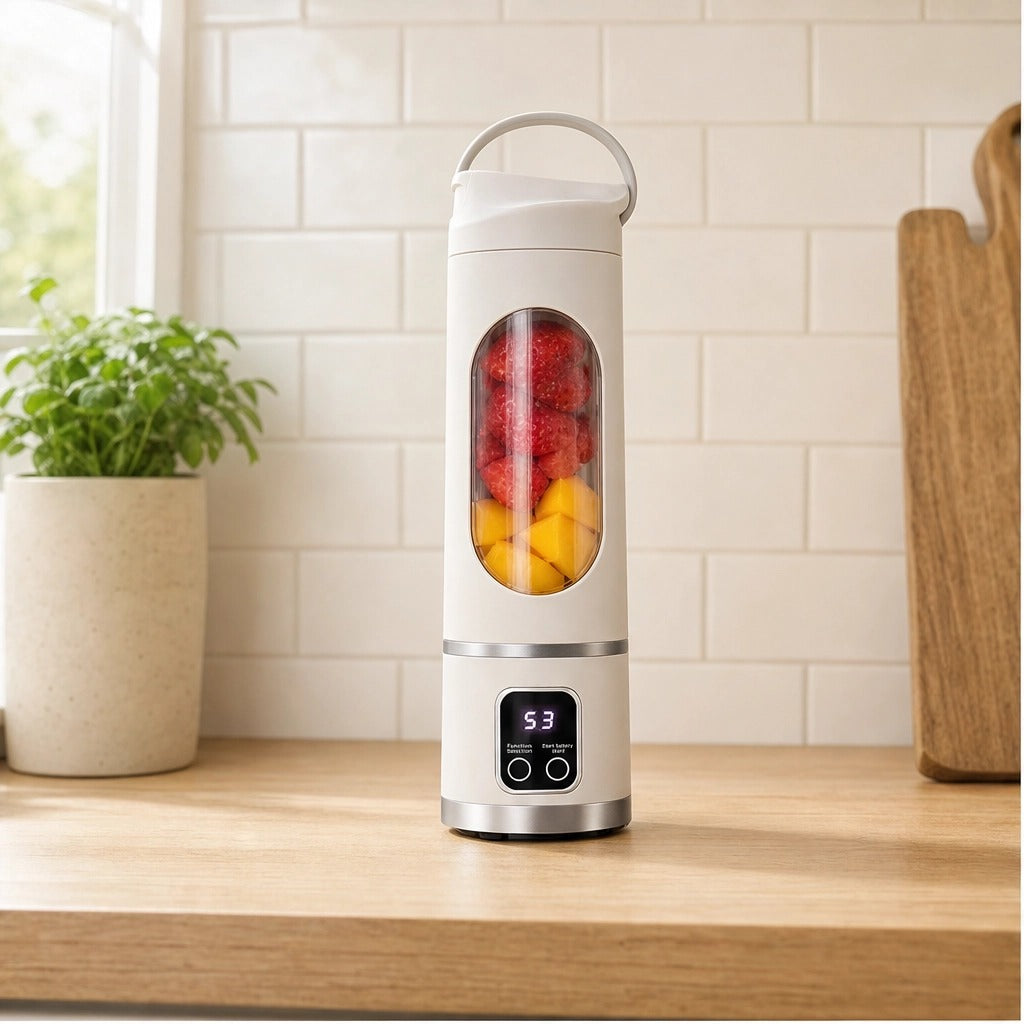 Pulsewell™ – Portable 500ml USB-C Blender with 12-Blade Power & Digital Battery Display + 50% OFF