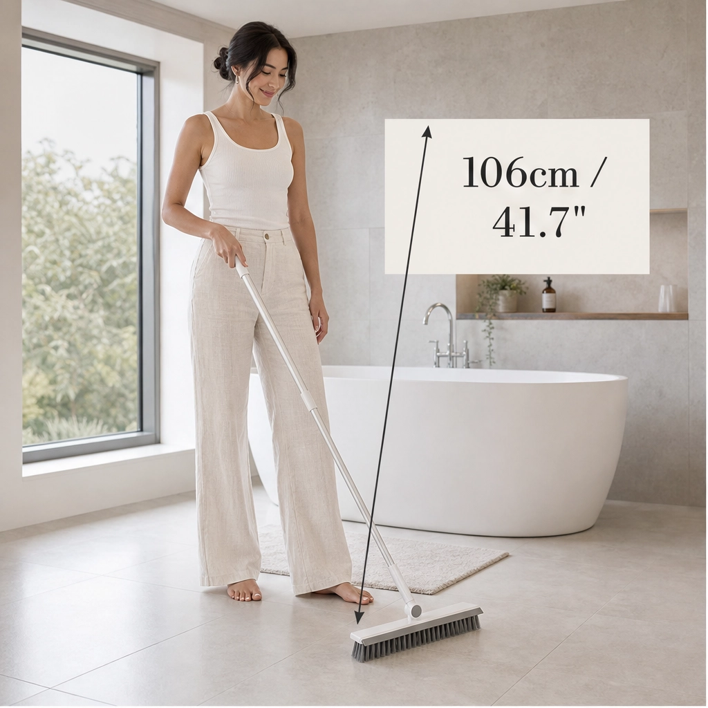 Glissen – Dual-Action Scrub & Squeegee Grout Brush with Long Pivot Handle + 50% OFF